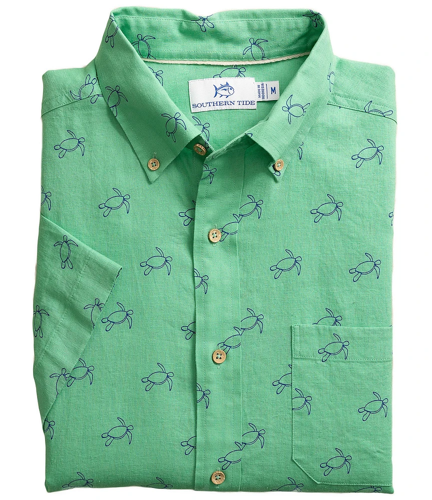 Southern Tide Turtle Cove Short Sleeve Woven Shirt