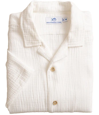 Southern Tide Windrift Double-Cloth Short Sleeve Woven Camp Shirt