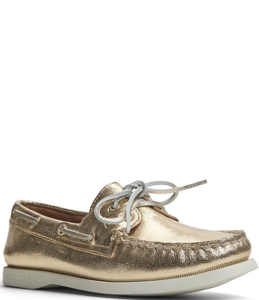 Sperry Women's Top-Sider Authentic Original 2-Eye Metallic Leather Boat Shoes