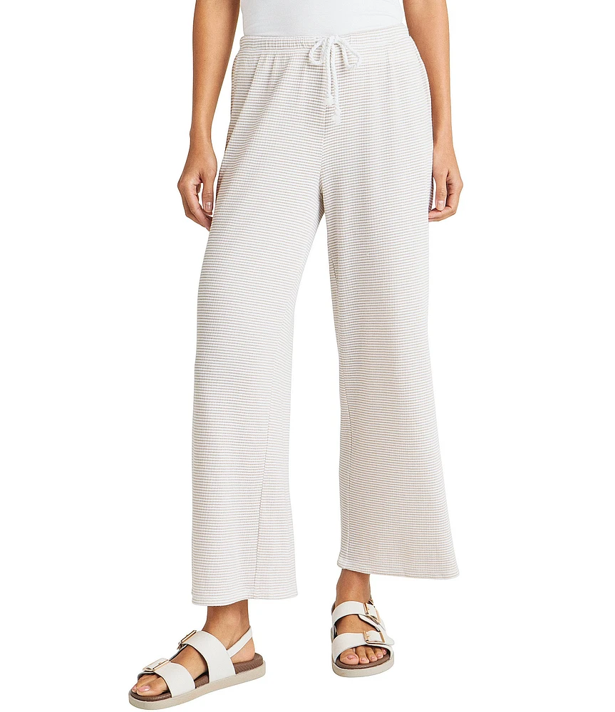 Splendid Cotton Knit Stripe Mid Rise Lounge Pants