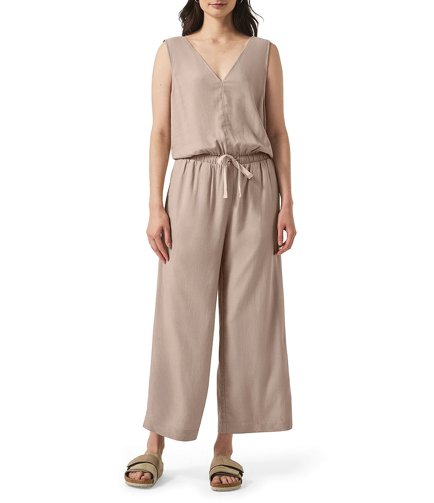 Splendid Kali V-Neck Sleeveless Wide Leg Jumpsuit