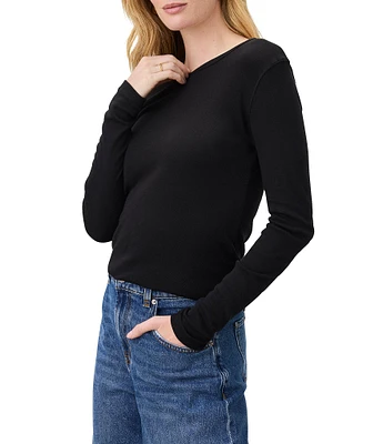 Splendid Knit Classic Crew Neck Long Sleeve Tee