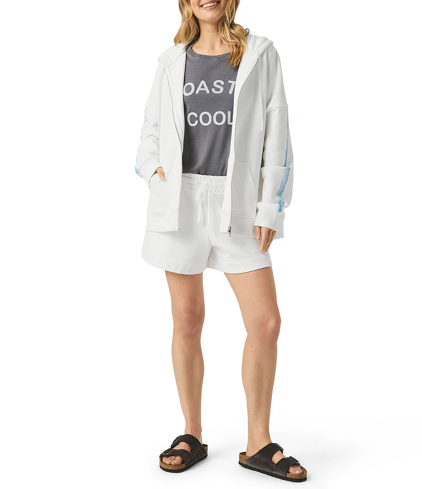 Splendid Striped Crew Neck Long Sleeve Hoodie Jacket