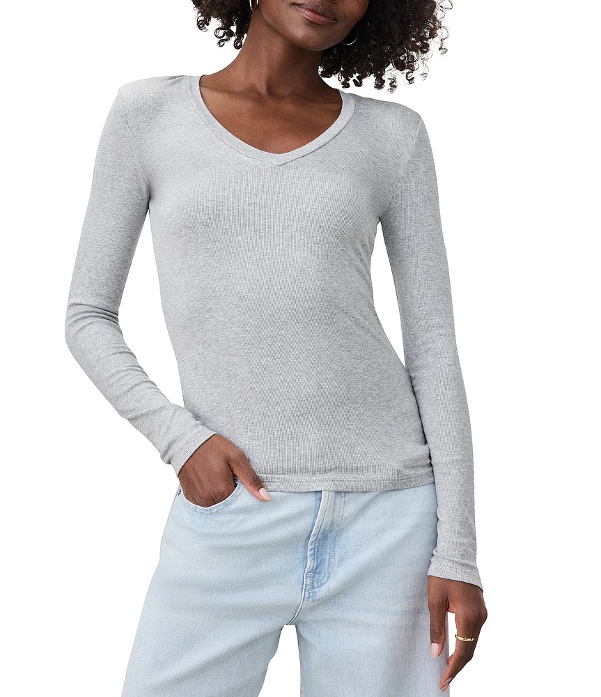 Splendid Valley Ribbed V-Neck Tee
