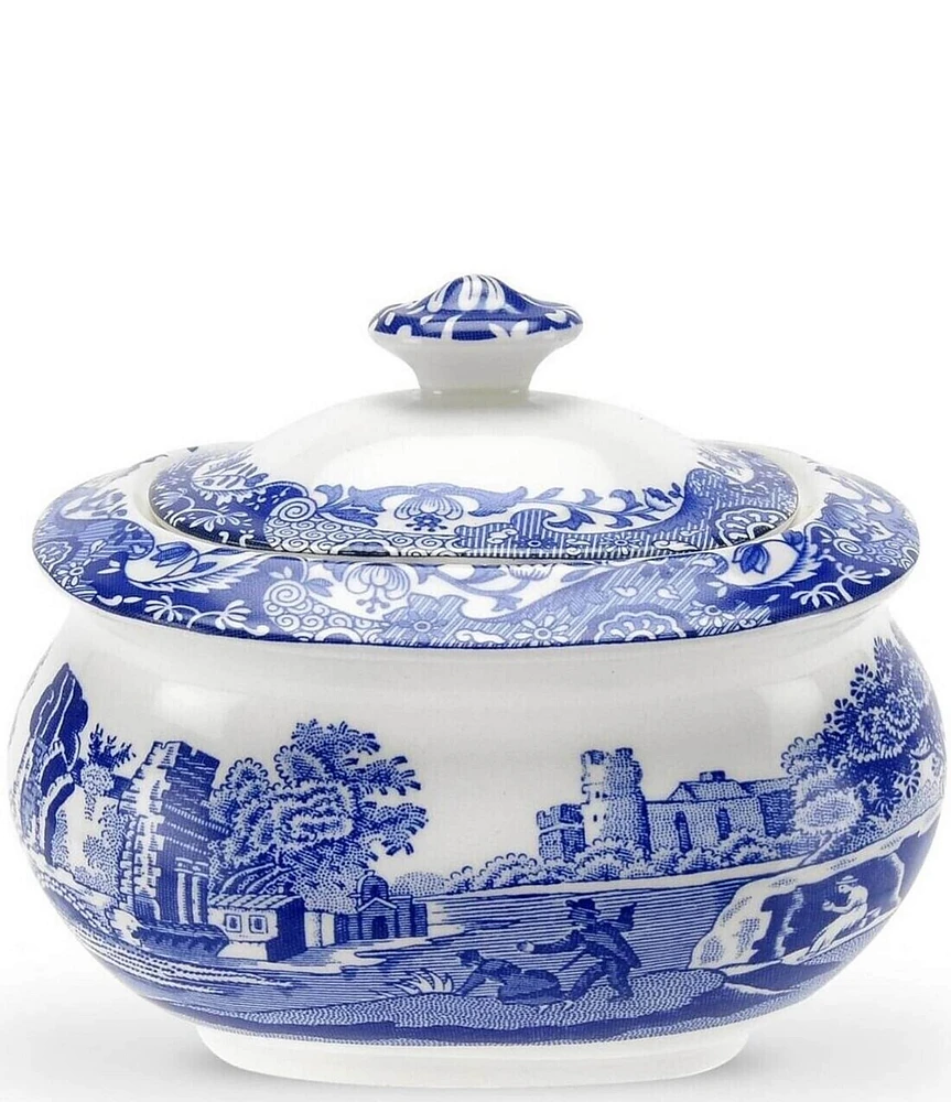 Spode Blue Italian Covered Sugar Bowl