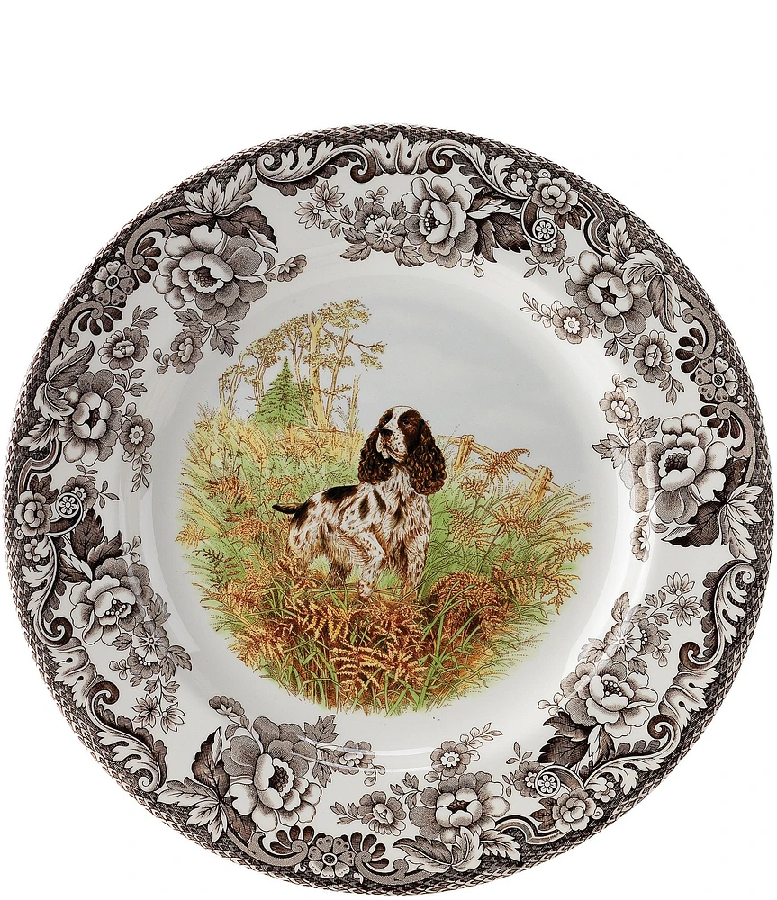 Spode Festive Fall Collection Woodland Hunting Dogs Spaniel Dinner Plate