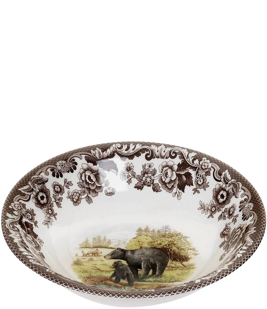 Spode Festive Fall Woodland American Wildlife Black Bear Cereal Bowl