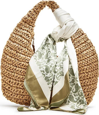 Steve Madden Daenrys Straw Scarf Shoulder Bag