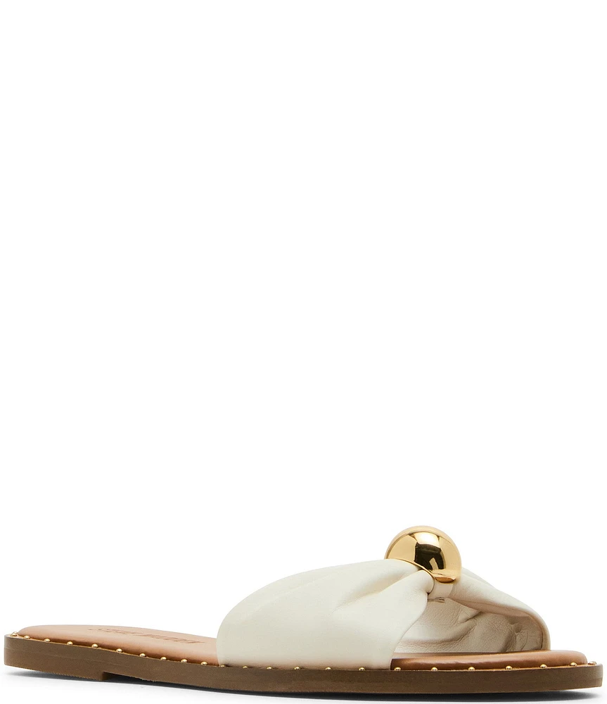 Steve Madden Dipsy Leather Ornamented Slide Sandals