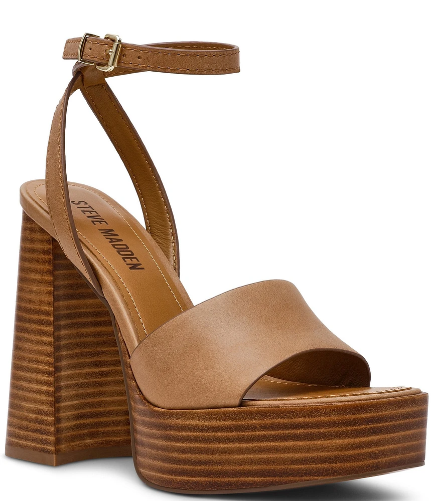 Steve Madden Floria Leather Ankle Strap Platform Sandals