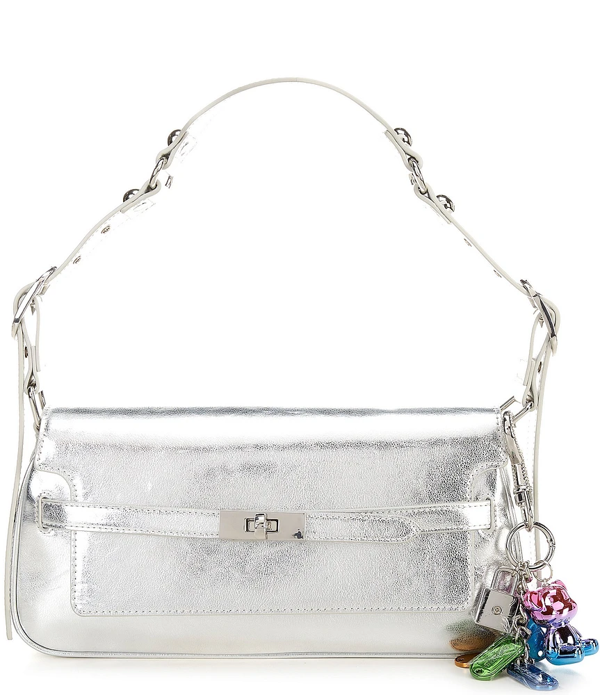 Steve Madden Halston Metallic Belt Buckle Shoulder Bag