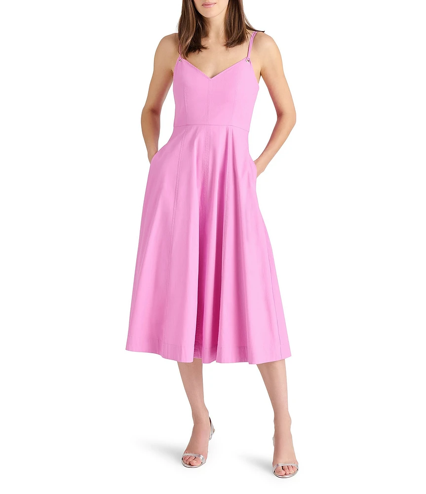 Steve Madden Harley Sweetheart Neck Sleeveless Midi Dress