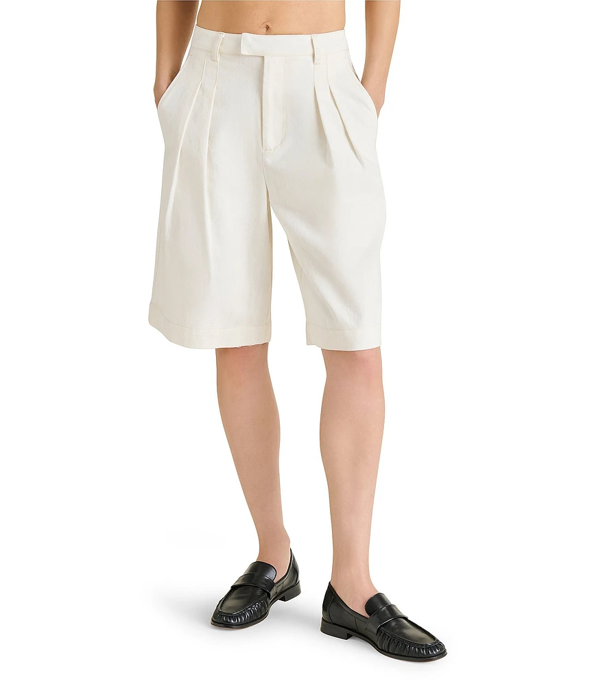 Steve Madden Ivana Twill Pleated Shorts