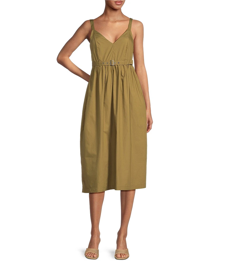 Steve Madden Juno Sweetheart Neck Sleeveless Smocked Midi Dress