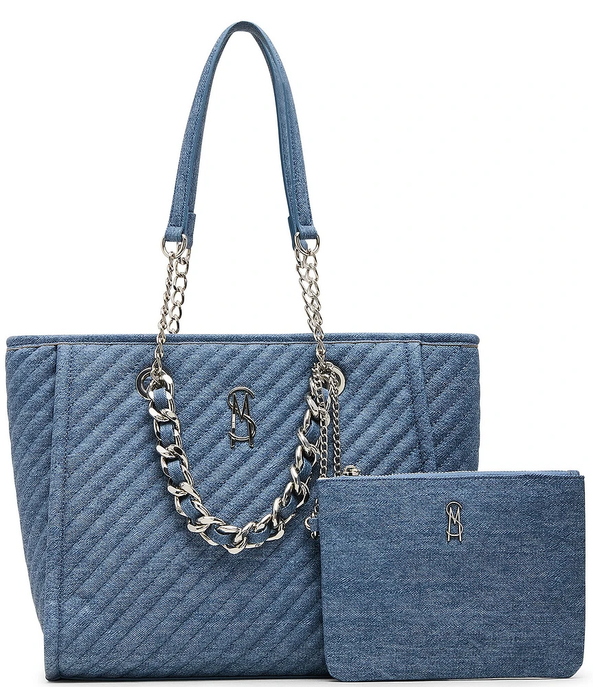 Steve Madden Katt Denim Tote Bag with Pouch