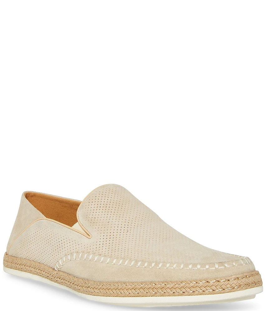 Steve Madden Men's Caydenn Perforated Suede Casual Slip On Espadrille Sneakers