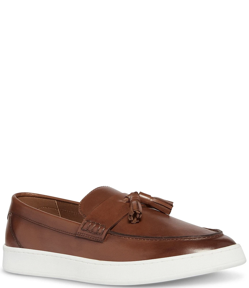Steve Madden Men's Hatfield Leather Tassel Slip On Loafers