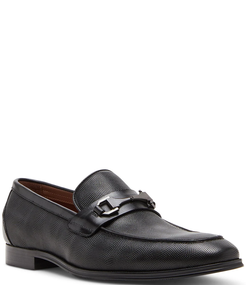 Steve Madden Men's Netto Textured Leather Bit Buckle Dress Loafers