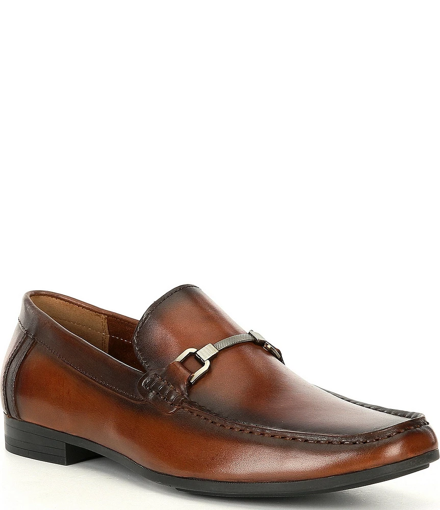 Steve Madden Men's Privacy Burnished Leather Bit Buckle Loafers