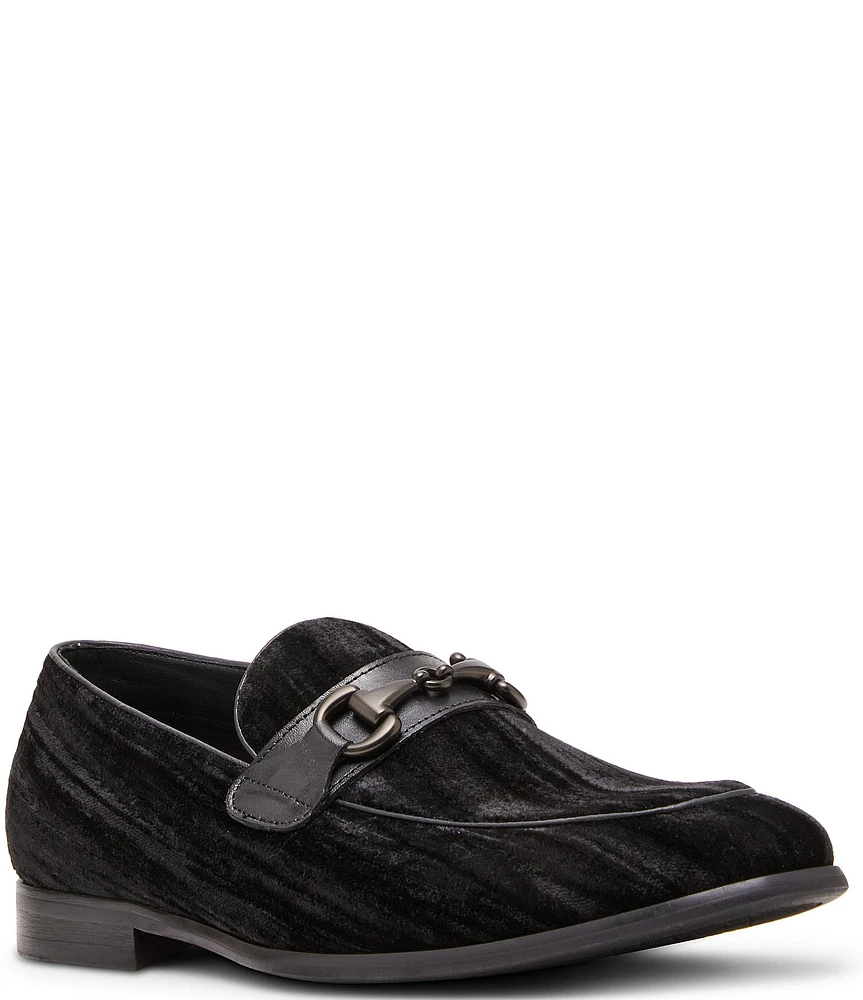 Steve Madden Men's Trulmon Velvet Bit Buckle Dress Slip On Loafers