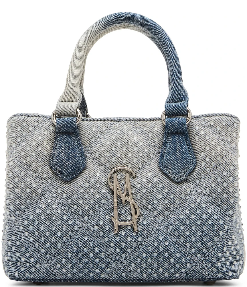 Steve Madden Quilted Denim Top Handle Tote Bag