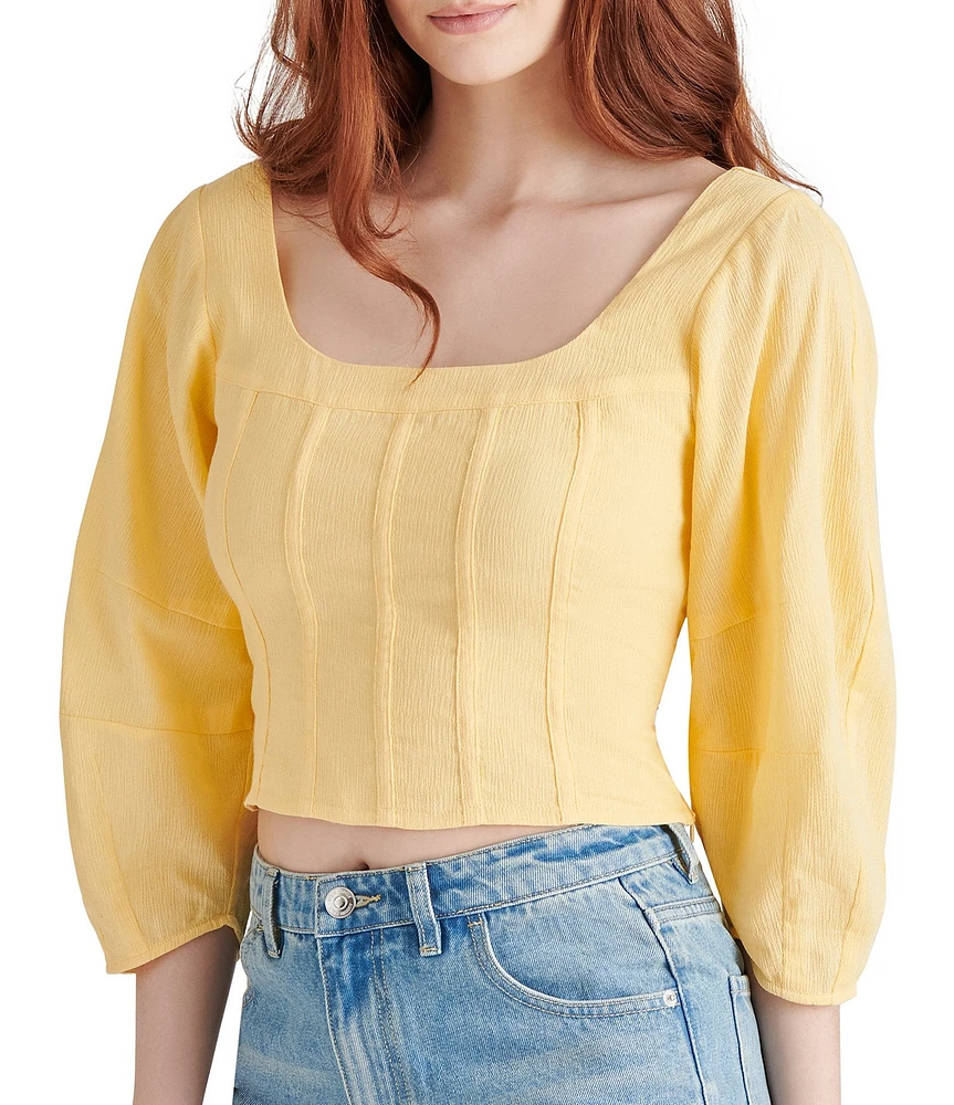Steve Madden Shay Square Neck Long Sleeve Top