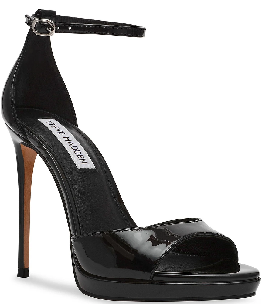 Steve Madden Wiley Patent Ankle Strap Stiletto Dress Sandals