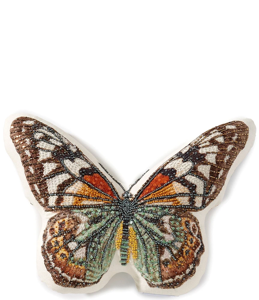Studio D Beaded Butterfly Shaped Decorative Pillow