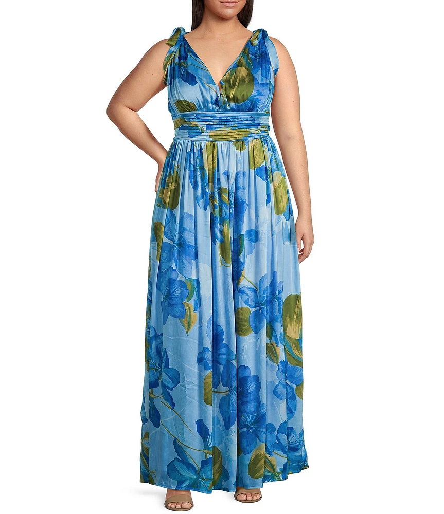 Sugarlips Plus Floral Descanso Sleeveless Maxi Dress