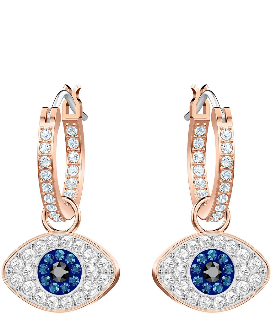Swarovski 2-In-1 Duo Evil Eye Crystal Hoop Drop Earrings