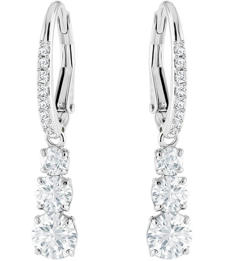 Swarovski Attract Trilogy Round Crystal Linear Earrings