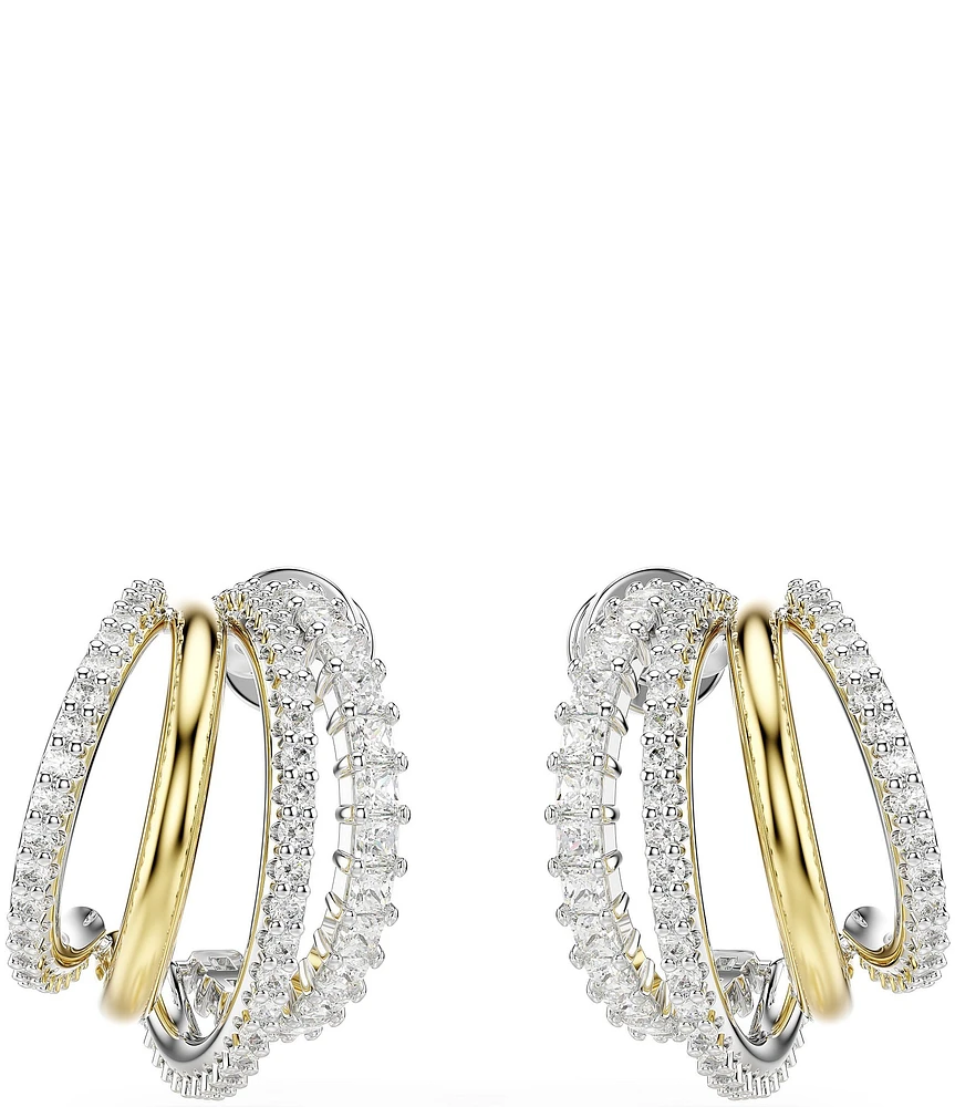 Swarovski Hyperbola Two Tone Crystal Hoop Earrings