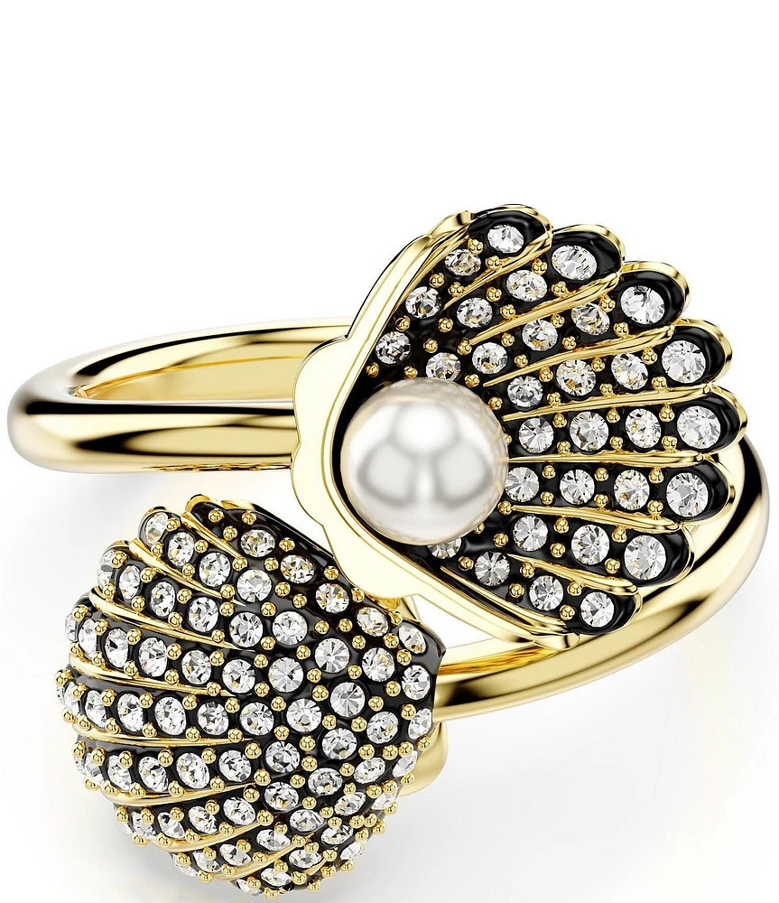 Swarovski Idyllia Shell Novelty Crystal Pearl Band Ring
