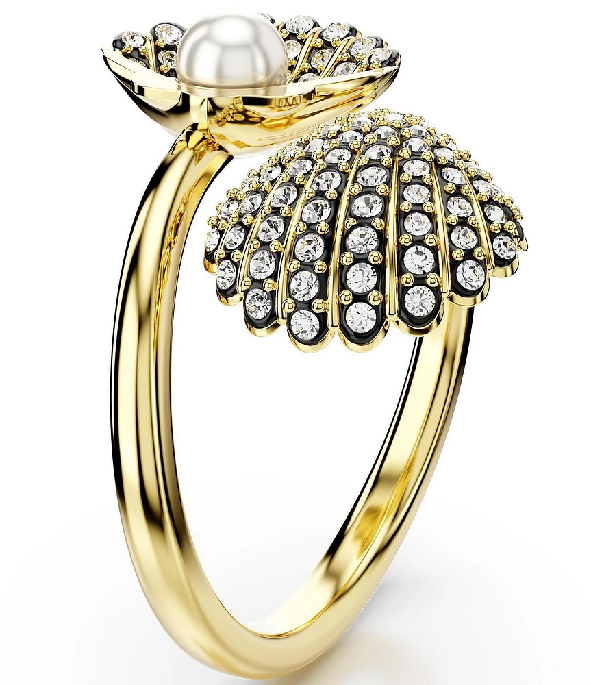 Swarovski Idyllia Shell Novelty Crystal Pearl Band Ring
