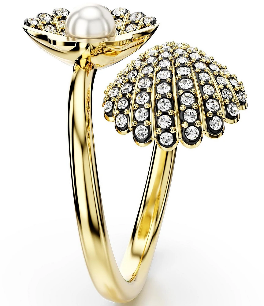 Swarovski Idyllia Shell Novelty Crystal Pearl Band Ring