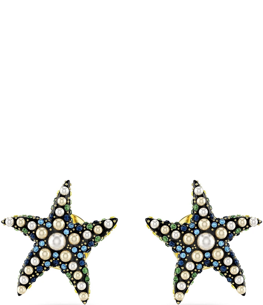 Swarovski Idyllia Crystal and Pearl Starfish Novelty Stud Earrings