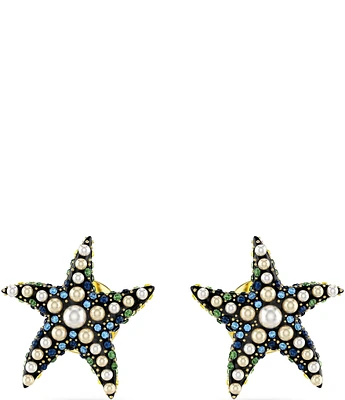Swarovski Idyllia Crystal and Pearl Starfish Novelty Stud Earrings