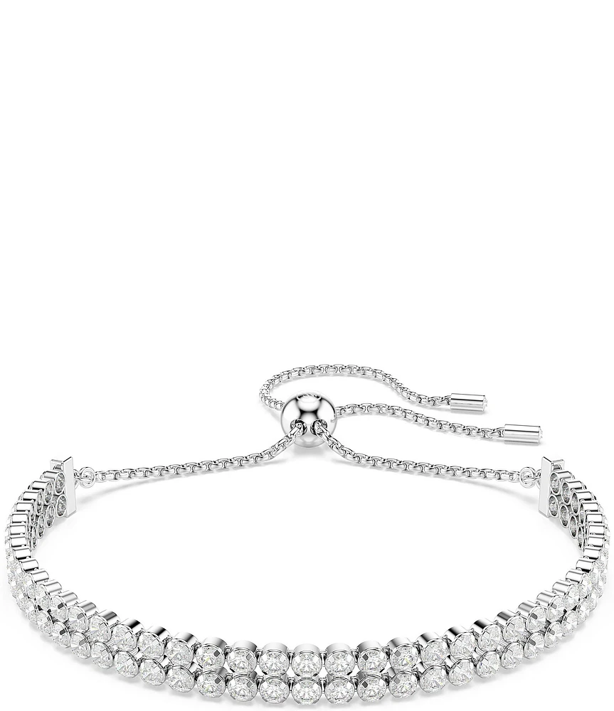 Swarovski Matrix Round Cut Tennis Double Line Bracelet