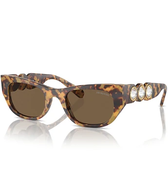 Swarovski SK6022F 53mm Crystal Tortoise Cat Eye Sunglasses
