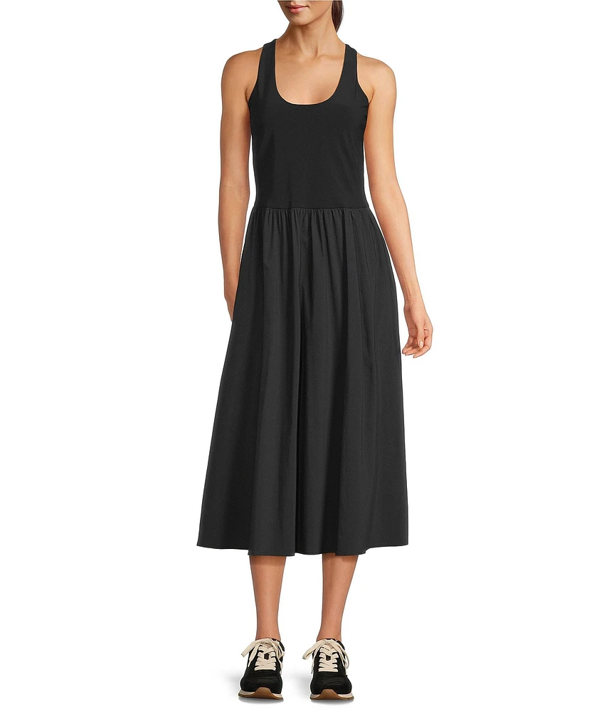 Sweaty Betty Explorer Ribbed Knit Scoop Neck Racerback Midi Dress