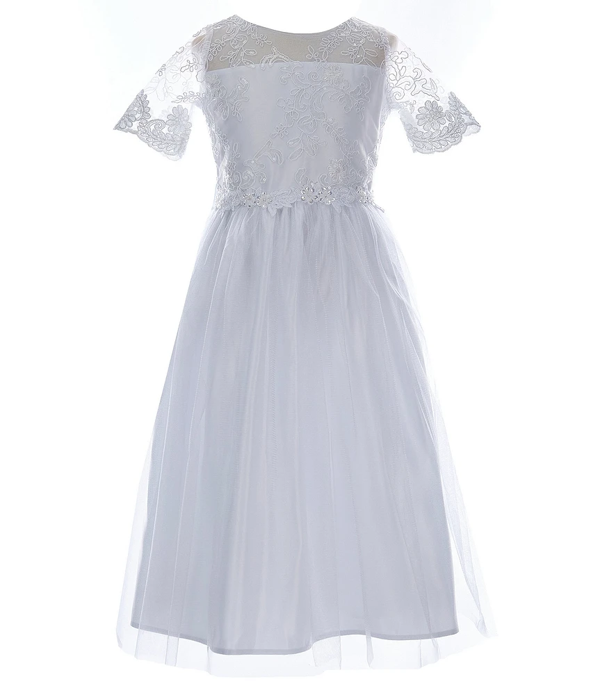 Sweet Kids Big Girls Lace Tulle & Satin Ball Gown