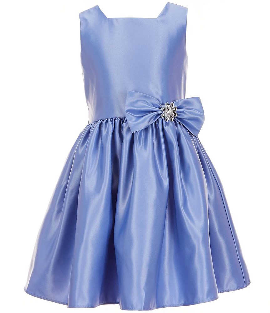 Sweet Kids Big Girls Sleeveless Satin Pleated Fit & Flare Dress