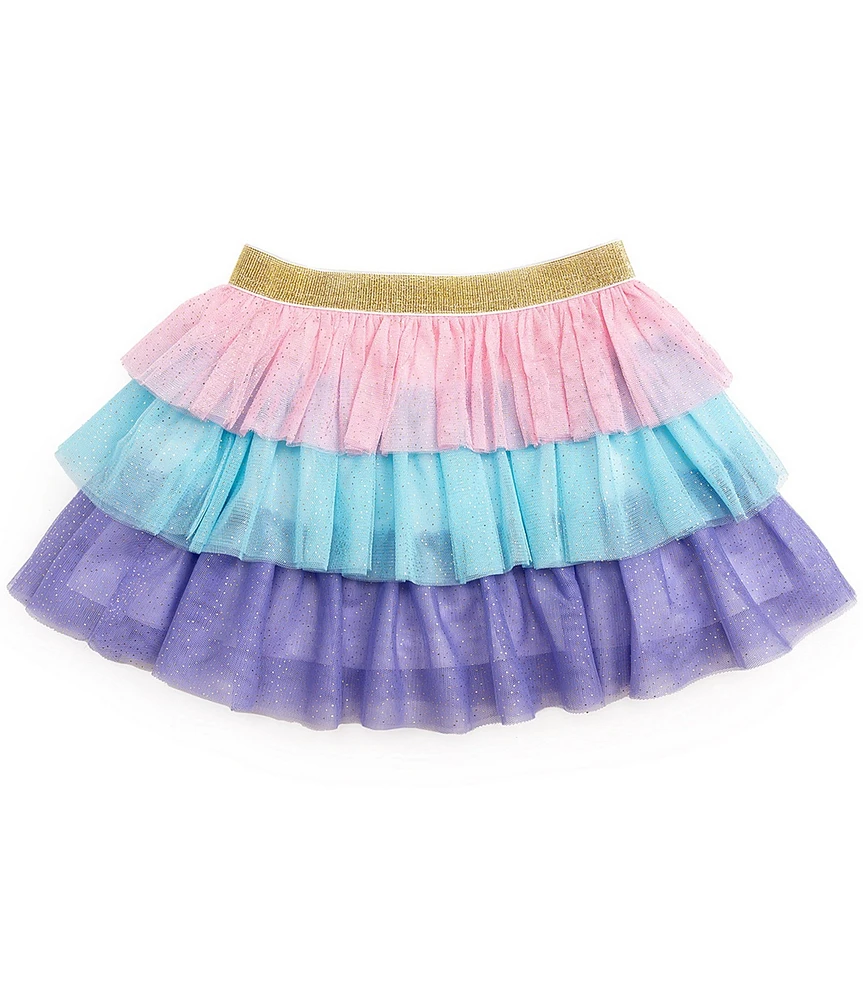 Sweet Wink Little/Big Girls Color Block Petal Tulle Tutu Skirt