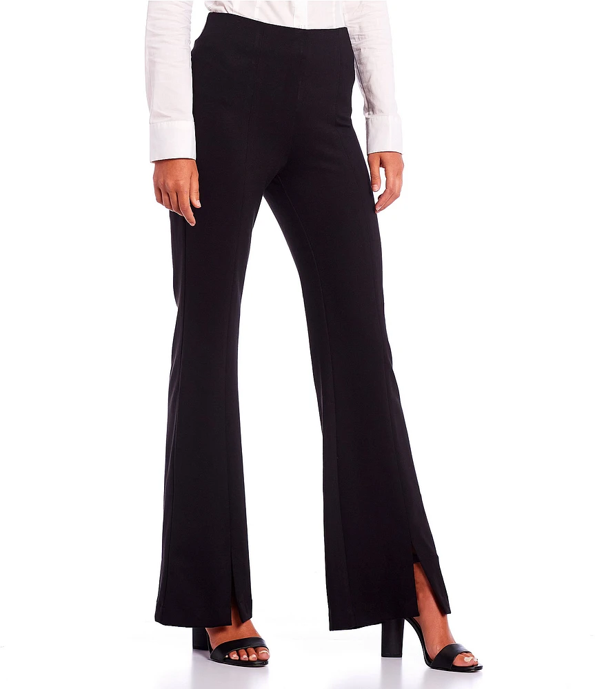 Takara Mid Rise Front-Slit Flare Leg Pants