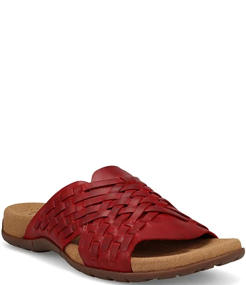 Taos Footwear Guru Woven Leather Slide Sandals