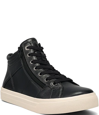 Taos Footwear Winner High Top Leather Side Zip Sneakers