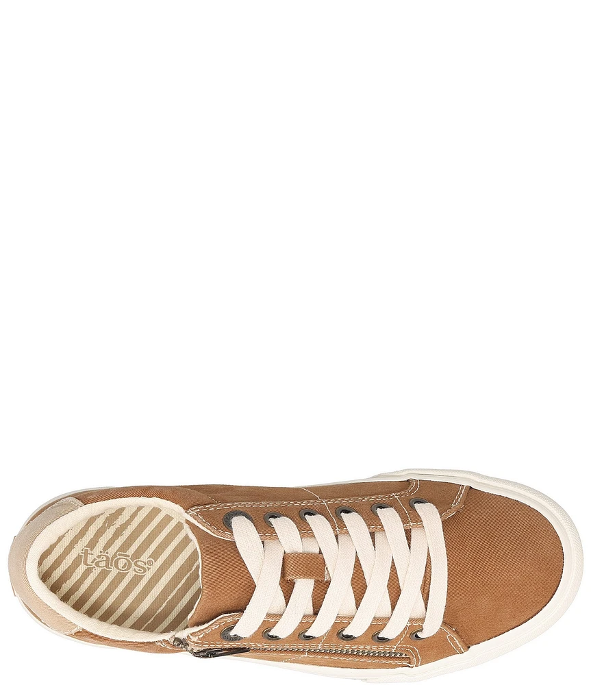 Taos Footwear Z-Soul Canvas Zip Detail Sneakers