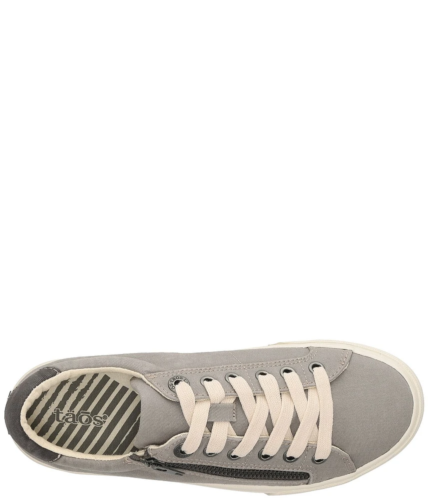 Taos Footwear Z-Soul Canvas Zip Detail Sneakers