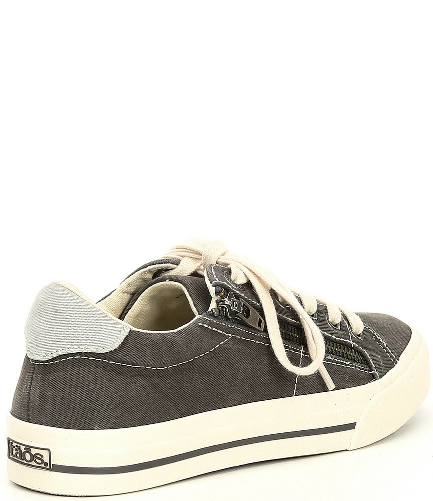Taos Footwear Z-Soul Canvas Zip Detail Sneakers