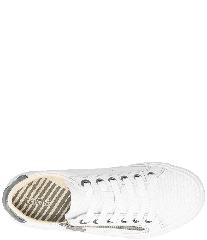 Taos Footwear Z-Soul Canvas Zip Detail Sneakers